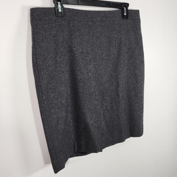 J. Crew Womens Pencil Skirt Double Serge Wool Knee Length 12 Gray Zip Academia - Picture 3 of 11